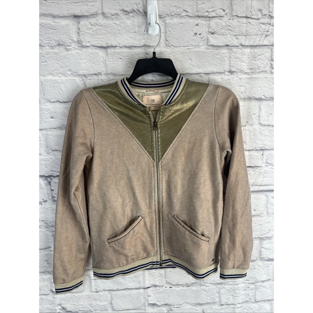 Scotch & Soda  R'Belle Preppy Academia Embroidered Varsity Bomber Jacket Size 14